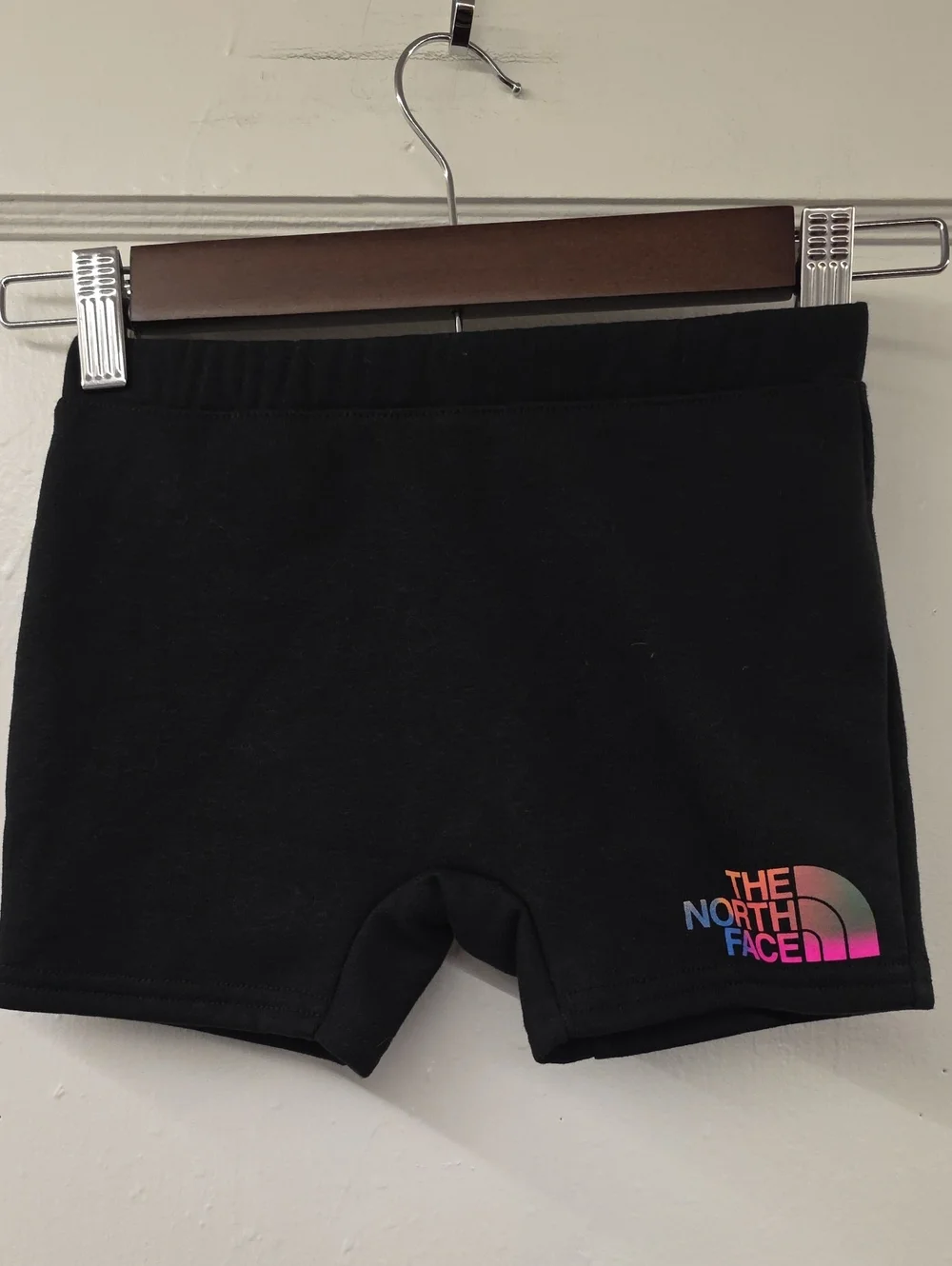 The North Face Infant Black Logo Shorts 6–12 Months Rainbow Logo
